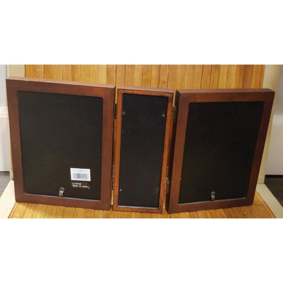 Warren Kimble Saltbox House Tri-fold Picture Frame Fetco 5x7 Photo Wood Folkart - Picture 5 of 8